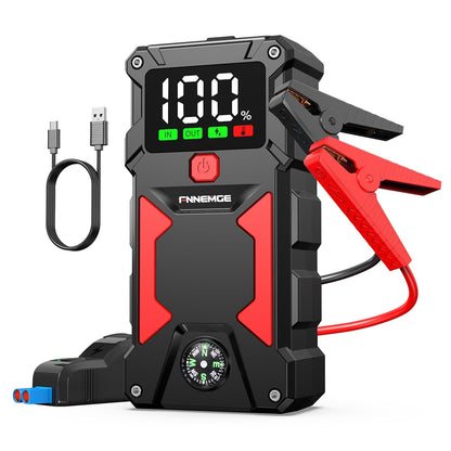 FNNEMGE Car Jump Starter, 6000A Peak 26800mAh Car Battery Starter(Up to All Gas, 10.0L Diesel Engine), with USB Quick Charge 3.0,LED Light, EC-5 Output. …