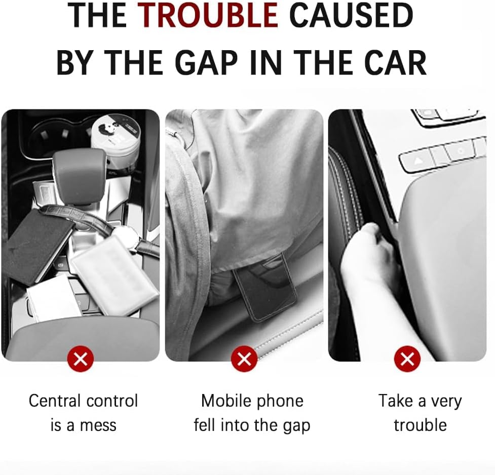 3 in1 Car Seat Gap Filler Organizer with Cup Holder& Car Tissue Holder, Azonee Multipurpose Seat Gap Storage Box, Auto Console Side Storage Box for Drink, Car Organizer Front Seat for Phones, Glasses