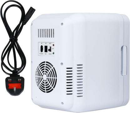 8L Mini Refrigerator, Portable Refrigerator w for Bedroom, Car, Office Desk, Thermoelectric Cooler Warmer Food, Drinks, Skincare, Beauty Makeup AC/DC Small Refrigerator