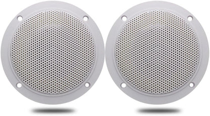 Herdio 4 Inches 160 Watts Waterproof Marine Ceiling Speakers Perfect for Kitchen Bathroom Boat Car Motorcycle - 1 Pair (White)