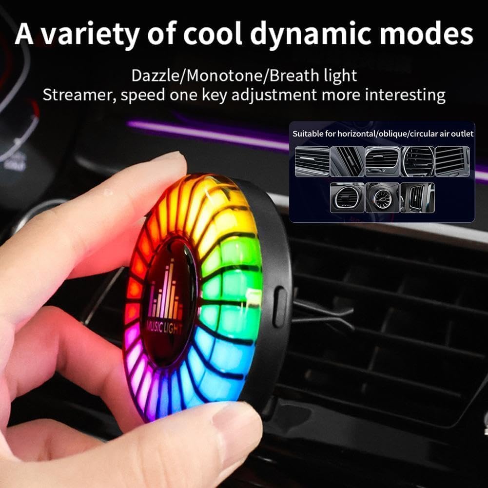 Smart Car Ambient light with air Freshener Aromatherapy, 24LED RGB Interior Car Lights with APP/Voice Controlled, over 200 Color Modes, time mode, Sync to Music, Long-Lasting Fragrance, Natural, Safe