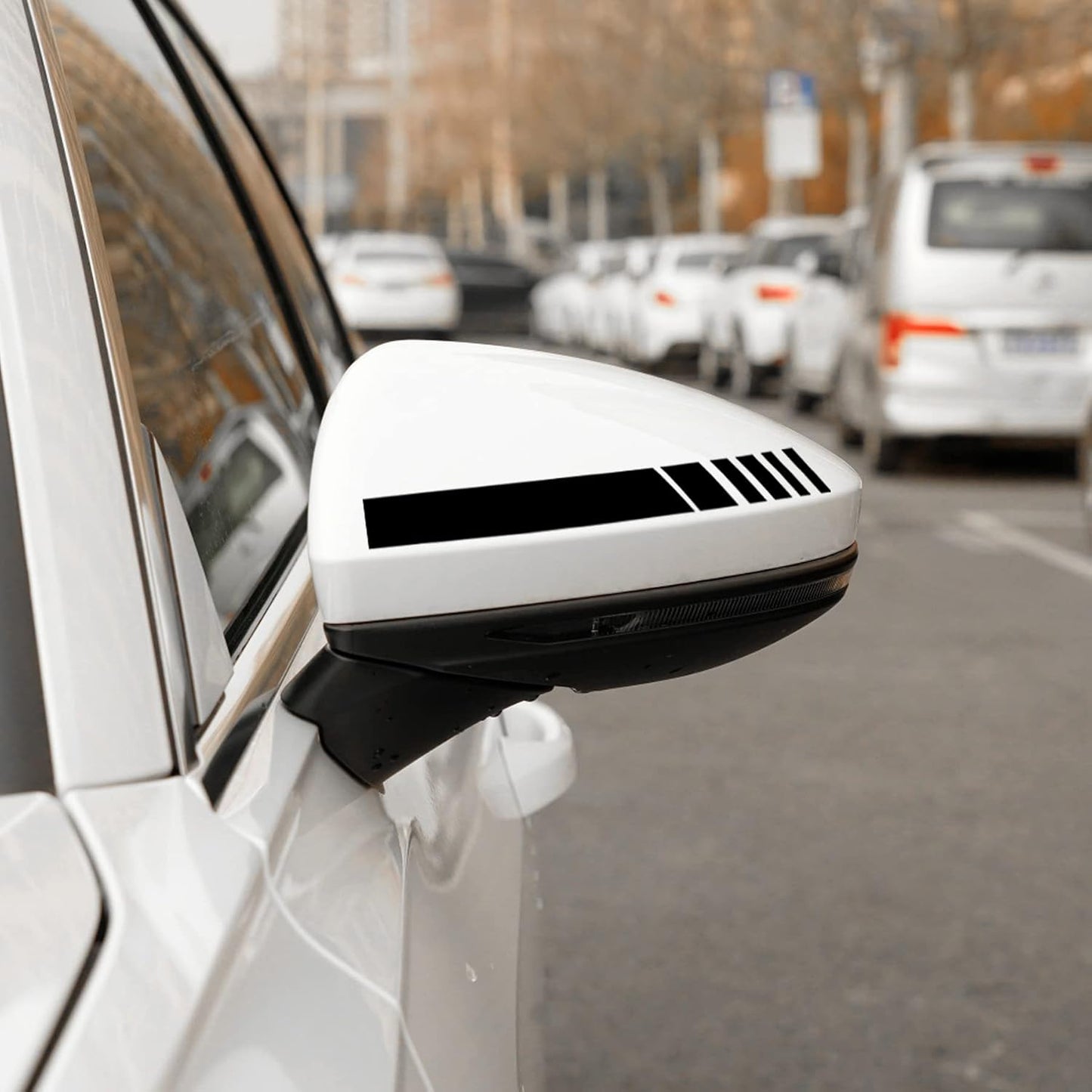 SINGARO Car Exterior Accessories Rear View Mirror Stickers Decor Car Body Sticker Vinyl 4pcs (Black)