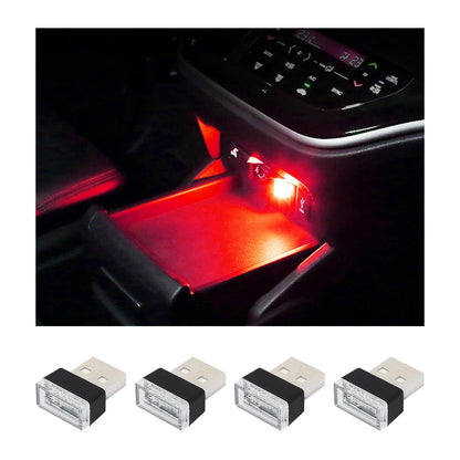 أوغيني 6 قطع مصباح LED USB للسيارة والاماكن الداخلية باضواء احادية اللون، مصباح USB مزود بالفضاء اللوني RGB لتوفير اضاءة ليلية مزخرفة، مجموعة إضاءة محيطة داخلية محمولة للسيارات، اكسسوارات داخلية