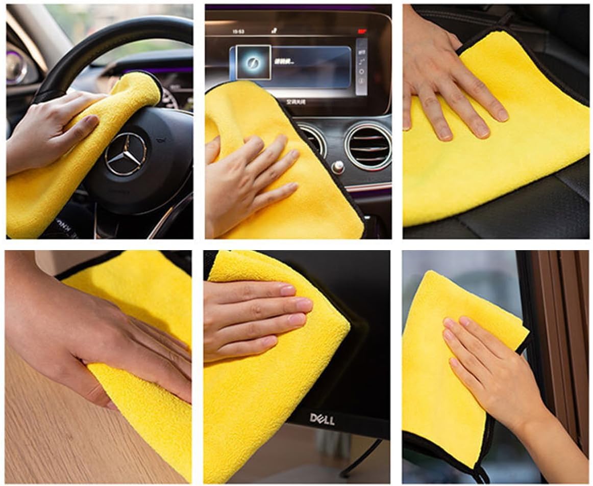 ECVV Microfiber Car Drying Towel for Car Cleaning and Detailing, Double Sided, Extra Thick Plush Lint Super Absorbent Detailing Towel for Car | Windows | Screen and Kitchen | 50 * 70cm | 1PIECE