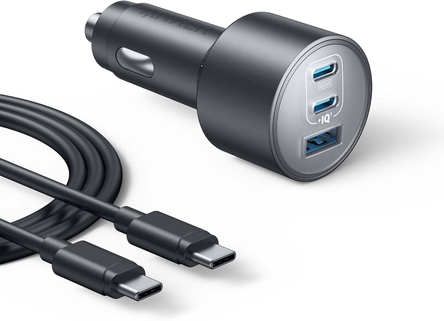 Anker Car Charger, 167.5W Max 3-Port Car Charger Adapter, USB-C Car Adapter for MacBook Pro/Air, iPhone 17/16 Series, Samsung S26/ S25/ S24, iPad, Huawei, Xiaomi, Vivo, Oppo(USB-C to C Cable Included)