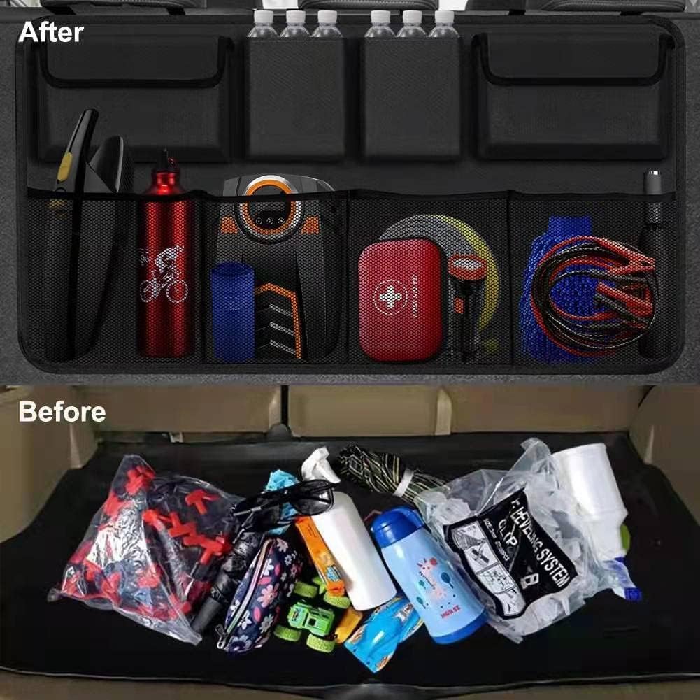 Car Trunk Organizer with 8 Large Storage Pockets | Versatile Backseat Hanging Organizer for SUV, Truck & Van | Extra Capacity for Space Saving and Efficient Storage Solutions