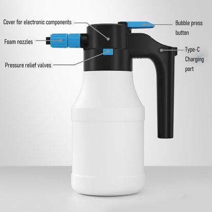 gernie Foam Watering Can, Cordless Pump Foam Sprayer, Automatic Spray Handheld High Pressure Pump Sprayer for Car Washing Gardening Watering Sprinkling, Garden Sprayer