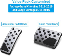 مجموعة غطاء دواسة الفرامل من ساداغا للسيارات، وسادة دواسة الوقود، أغطية دواسة قدم مضادة للانزلاق قابلة للاستبدال متوافقة مع سيارات جيب جراند شيروكي 2011-2019 ودودج دورانجو 2011-2016