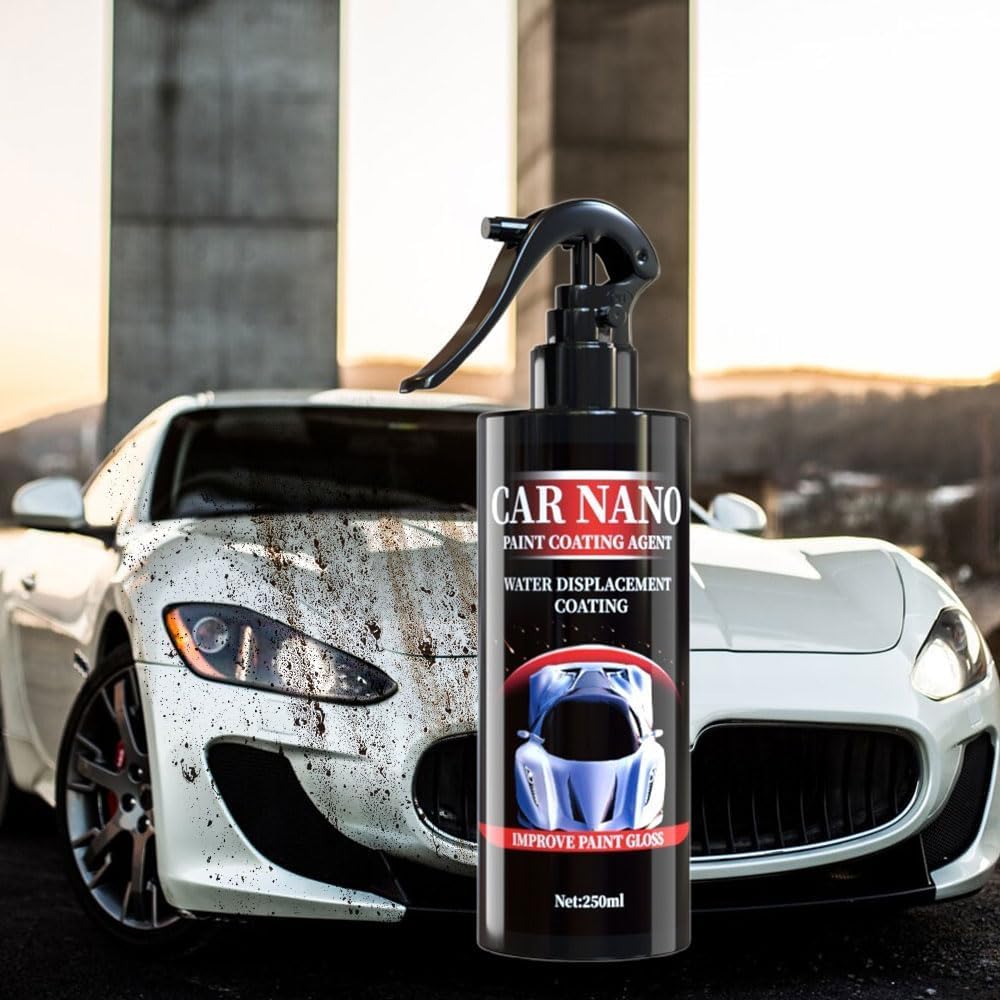 Car Coating Spray, Polish and Wax - 250ml Nano Ceramic Fast Repairing Scratch Spray for All Car Bodies - Towel Included