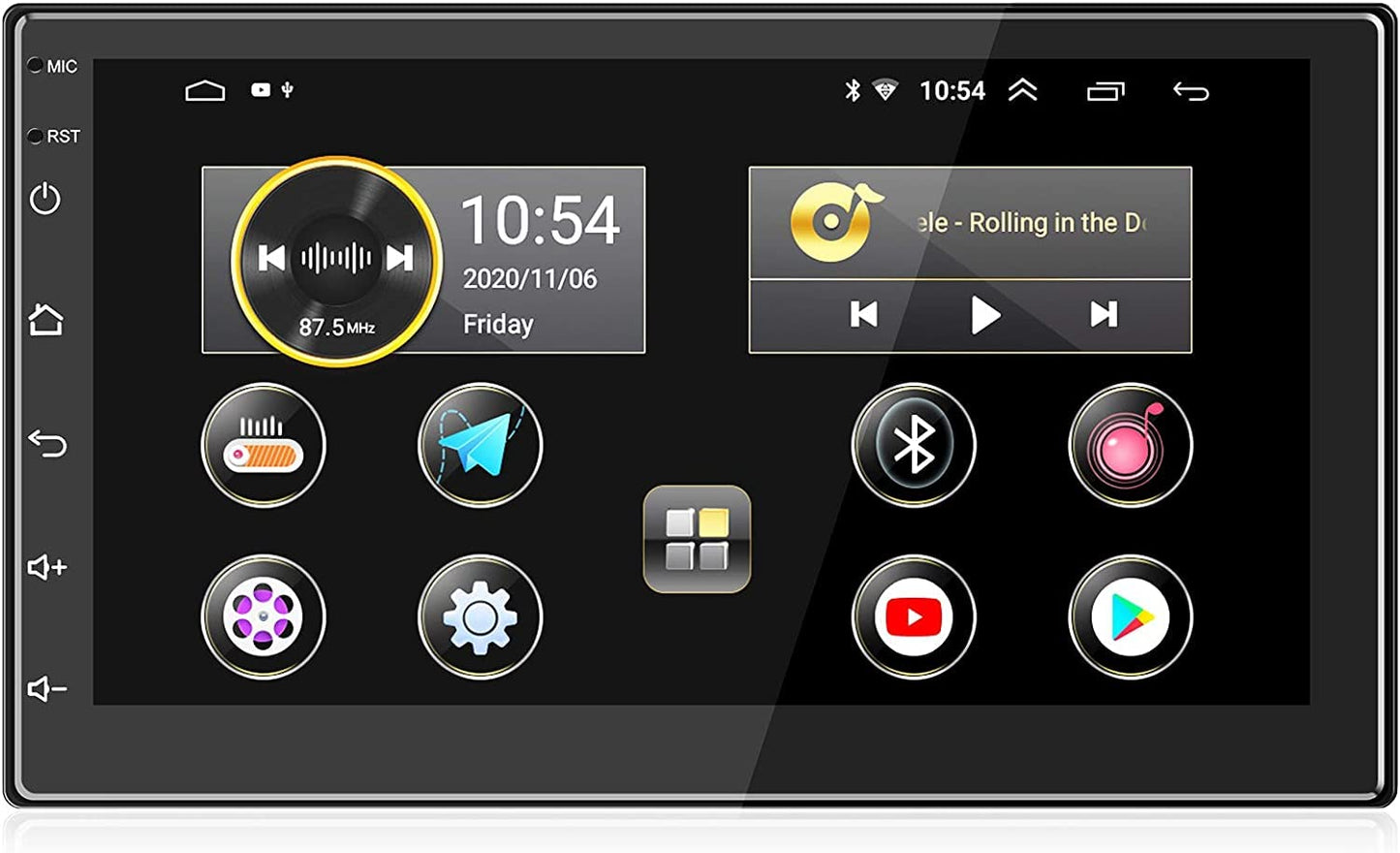 ستيريو سيارة اندرويد مزدوج بشاشة لمس HD 1080P مقاس 7 انش ونظام اندرويد 11 مع نظام تحديد المواقع+نافي+هاي فاي+واي فاي+بلوتوث+RDS+راديو اف ام/ميرور لينك، USB مزدوج مع كاميرا احتياطية (7 انش-(1G+16G))