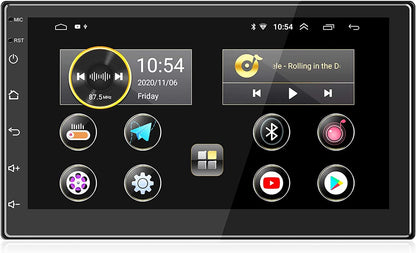 ستيريو سيارة اندرويد مزدوج بشاشة لمس HD 1080P مقاس 7 انش ونظام اندرويد 11 مع نظام تحديد المواقع+نافي+هاي فاي+واي فاي+بلوتوث+RDS+راديو اف ام/ميرور لينك، USB مزدوج مع كاميرا احتياطية (7 انش-(1G+16G))