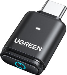 UGREEN محول بلوتوث USB-C لجهاز PS5، محول صوت بلوتوث 5.3 بتقنية APTX منخفضة التأخير وaptX-Adaptive، جهاز إرسال صوت لاسلكي لتوصيل سماعات الرأس وسماعات الأذن اللاسلكية