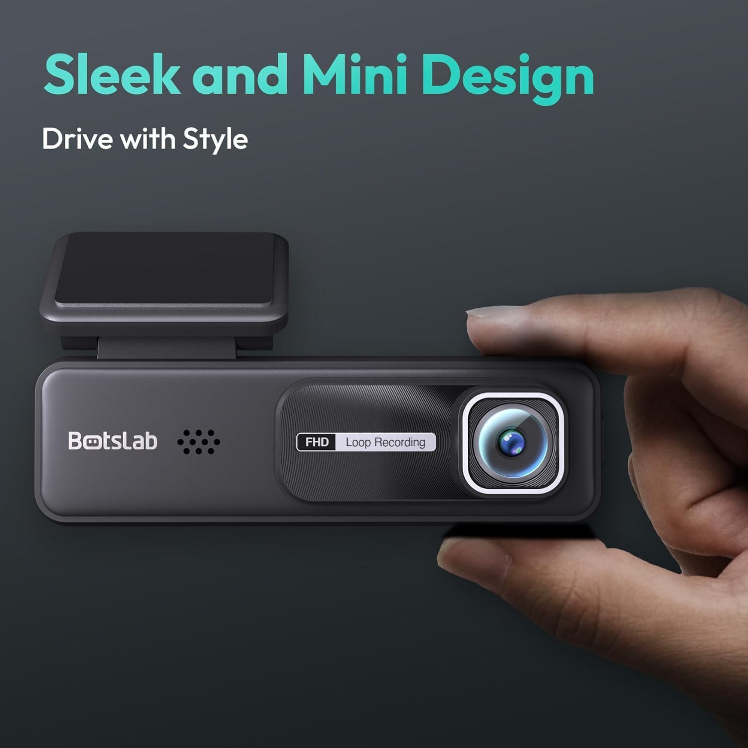 Botslab Dash Cam HK30 Pro, Sleek and Mini Design Dash Cam for Cars 3MP 1296p 2K Resolution, 140° Wide Viewing Angle, Emergency Recording Locked, WiFi, App Support, Parking monitoring, Easy DIY Setup