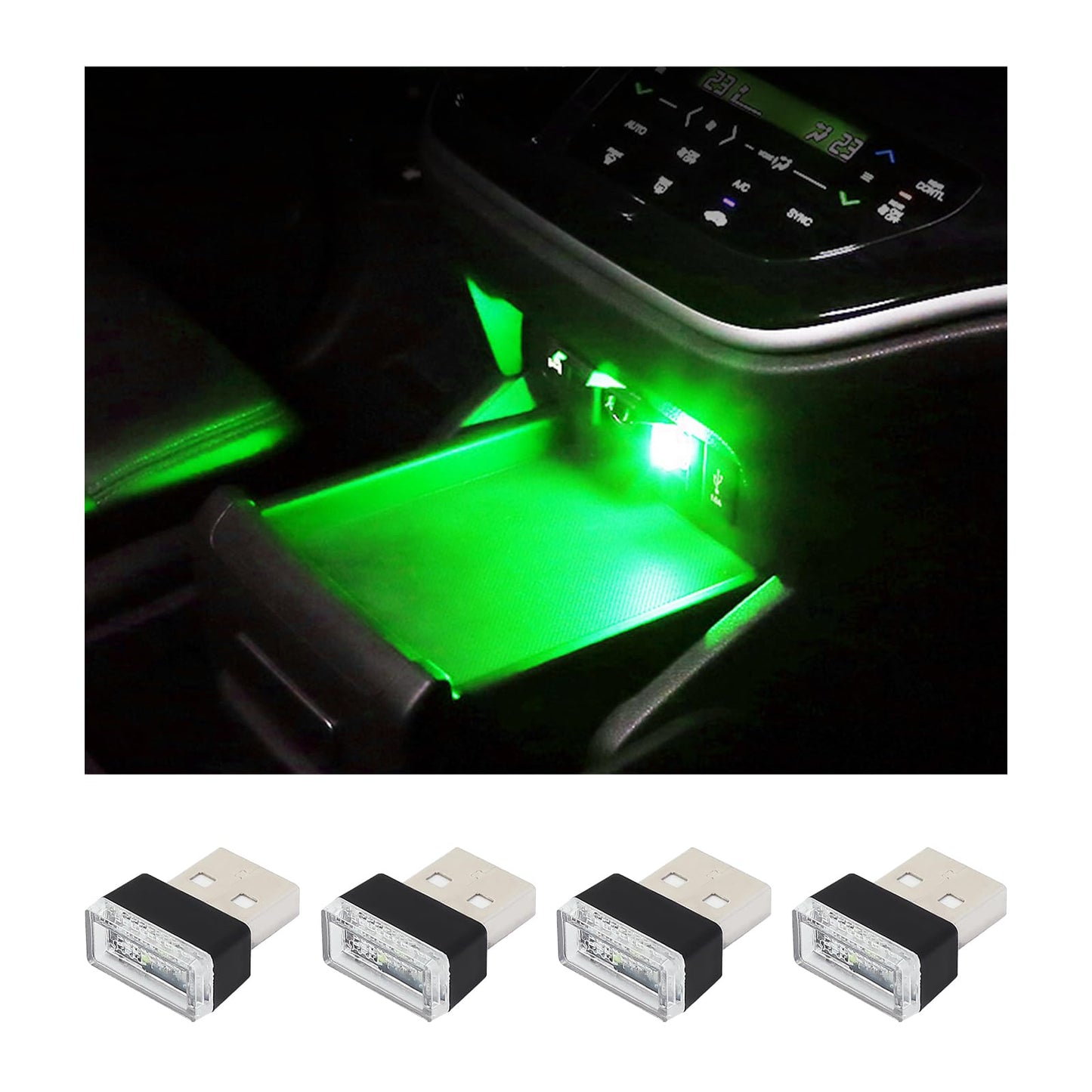 أوغيني 6 قطع مصباح LED USB للسيارة والاماكن الداخلية باضواء احادية اللون، مصباح USB مزود بالفضاء اللوني RGB لتوفير اضاءة ليلية مزخرفة، مجموعة إضاءة محيطة داخلية محمولة للسيارات، اكسسوارات داخلية
