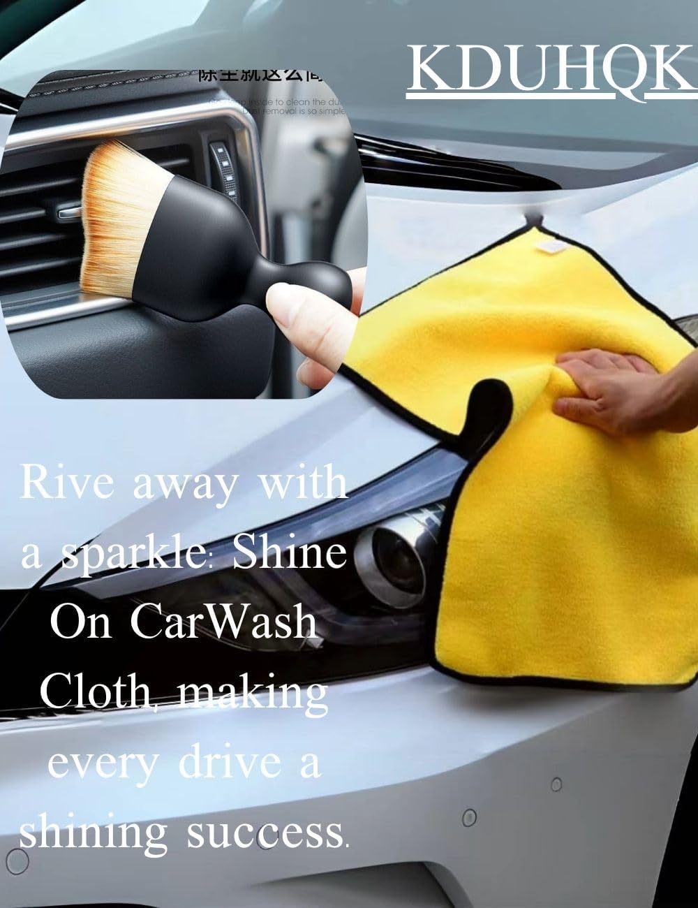 Microfiber Cleaning Cloth for Househould, Car Cleaning Cloth, Car Cleaning Tools, Soft Reusable, Thickended Versatile Cloth 600gsm, 2pcs 30X30CM, 2pcs 30X60CM Car Polishing Drying Cloth (G-01)