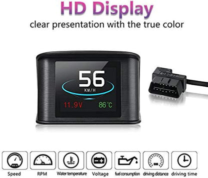 سكيدو عداد سرعة رقمي ذكي P10 بشاشة عرض امامية للسيارة مع منفذ OBDII/EUOBD وشاشة LED وماسح ضوئي OBDII