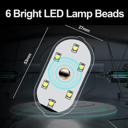 مصابيح LED للسيارة، مصابيح LED داخلية صغيرة محمولة تعمل باللمس مع 6 خرزات مصباح LED ساطعة، اضاءة قابلة لاعادة الشحن بمنفذ USB، مصباح طوارئ للسيارة (ضوء ابيض دافئ)