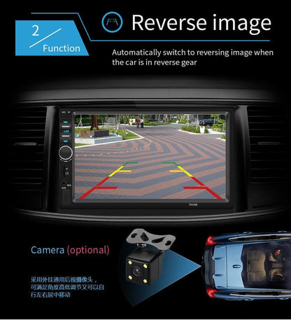 Bluetooth V2.0 7 Inch 2 DIN Car Video Stereo Player Hands-free Call Touch Screen Car MP5 Player TF SD MMC USB FM Radio without DVD