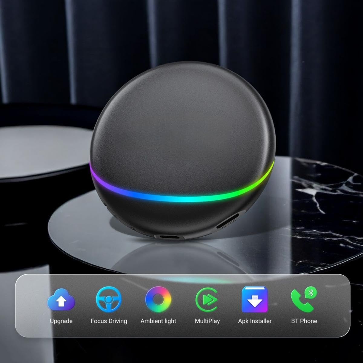 Wireless Android AI Box for Car, Multimedia Video Adapter compatible with CarPlay and Android Auto