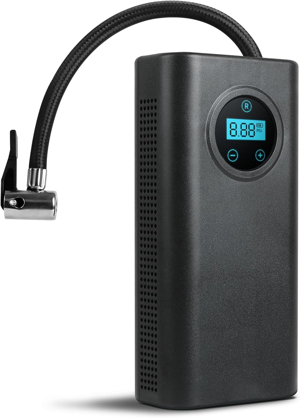 ضاغط هواء لنفخ اطارات السيارة، منفاخ اطارات لاسلكي بايشن 150 باوند لكل انش مربع، شاشة LCD دقيقة لقياس الضغط الرقمي مع ضوء، نفخ سريع للسيارة والدراجة النارية والدراجة الالكترونية والكرات