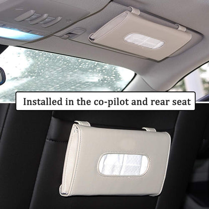 Carstuus Sulfar Car Visor Tissue Holder, Dispenser Hanging Paper Towel Holder Case For Seat Back And Vehicle Side Door, Multi-Use Cover & Truck Decoration Beige