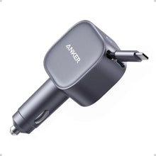 انكر شاحن سيارة USB نوع سي، شاحن سيارة سريع صغير للغاية 75 واط مع كابل مدمج قابل للسحب، متوافق مع سلسلة ايفون 17/16، سامسونج S26/S25/S24، ماك بوك برو/اير، ايباد، والمزيد