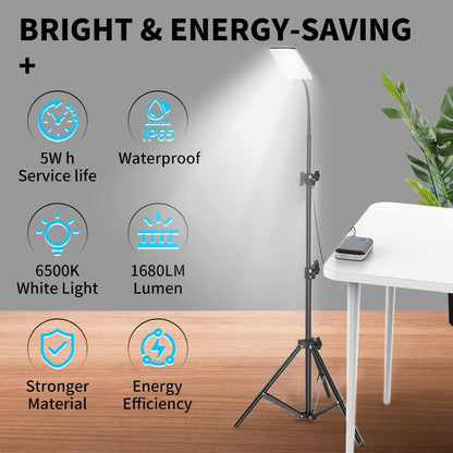 LED Camping Light, 1680LM High Brightness Portable Outdoor Lamp with Telescopic Tripod | Powered by USB Cable for Continuous Light | for Camping, Emergency, Garden, Tent, Car Repair