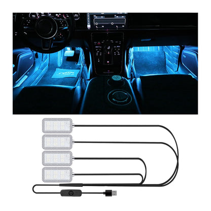 شريط LED داخلي للسيارة من ازوني، شريط LED مقاوم للماء لداخل السيارة، اضواء محيطة تعمل بمنفذ USB، الوان قابلة للتخصيص، سهل التركيب، عالمي للسيارات وسيارات الدفع الرباعي والمركبات الترفيهية (ازرق داكن 5 فولت)