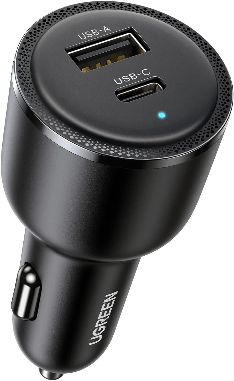 UGREEN Car Charger 63W for Samsung S25 Ultra, Car Battery Charger Type C Fast Charging, Samsung Super Fast 45W PPS Dual USB Phone Adapter, for Galaxy S25/S24/S23 Ultra, iPhone 17/16/15 Series, Macbook