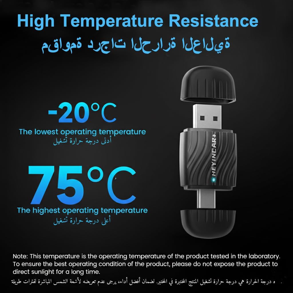 محول كاربلاي لاسلكي للسيارات، تحويل من السلكي إلى اللاسلكي دونجل أندرويد أوتو، محول صغير 2 في 1 قابس وتشغيل، اتصال تلقائي سريع، بدون تأخير، تحكم مستقر لآيفون وأندرويد