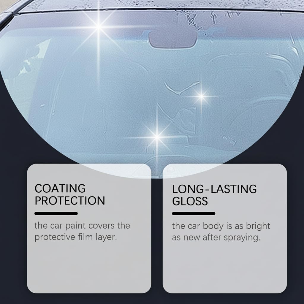 YelaJoy Ceramic Top Coat Spray for Cars, Waterless Wash & Hydrophobic Protection, High-Gloss Finish, Instant Shine, Includes Towel & Sponge, Car Detailing Solution（100ml）