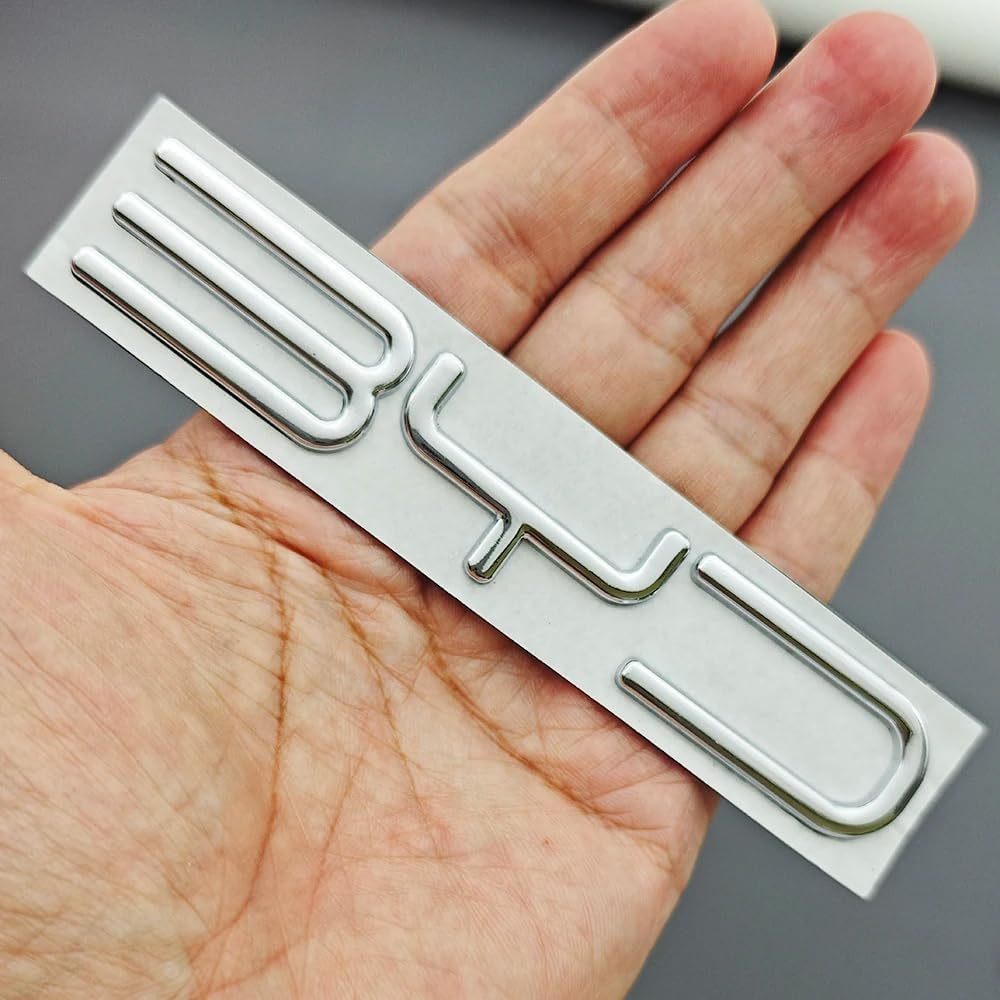 3D Metal Chrome Emblem Badge for BYD Han/Tang/Qin/Song/Yuan/Atto 3/Seal/Dolphin, Silver, 11.5x1.9cm, Waterproof Car Rear Sticker