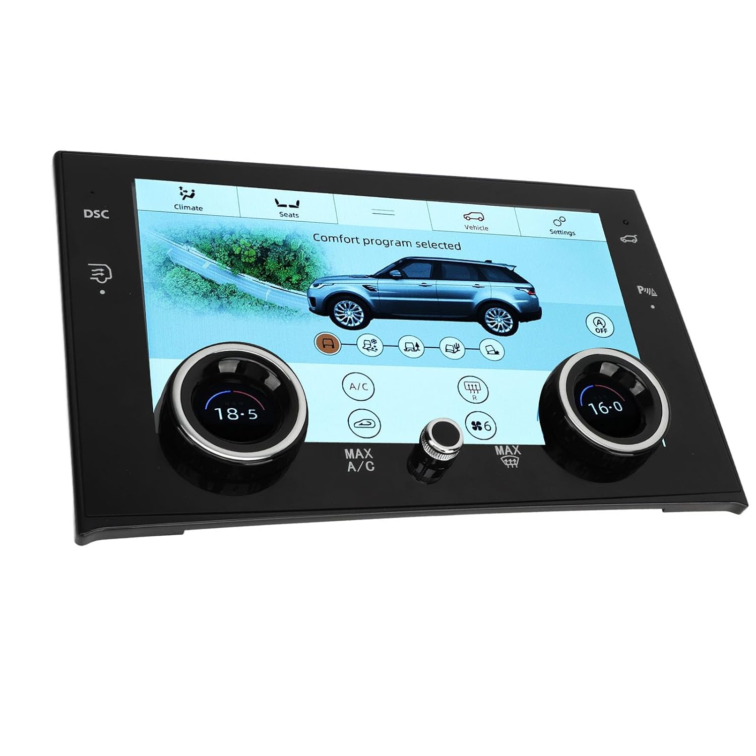 Cryfokt 1080P HD Display Car AC Touchscreen, 10in ABS and Metal with LCD, Day and Night Mode, Easy to Operate for V8
