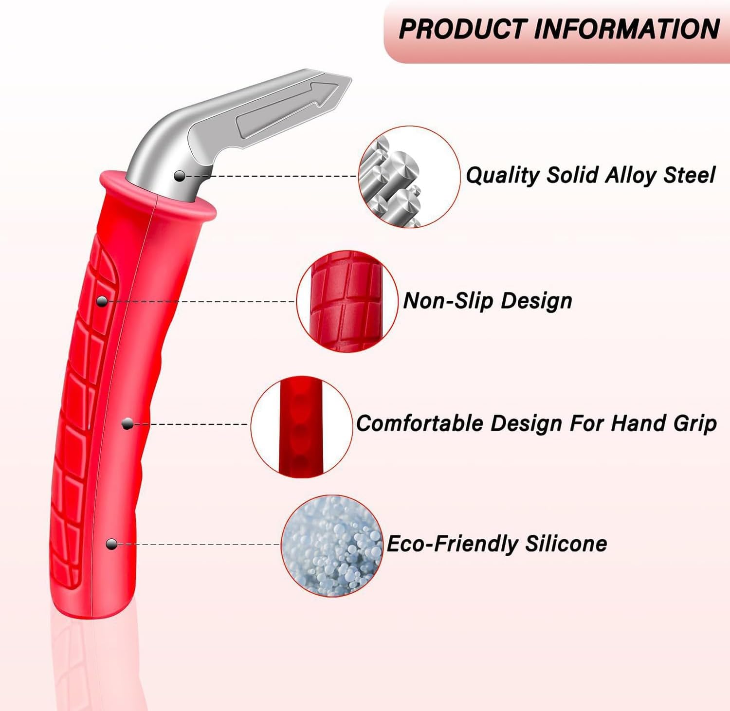 Car Handle, Auto Cane, Auto Grab Handles, Portable Vehicle Support Handle, Car Assist Grab Bar Handle, for Elderly & Seniors & Handicap Standing Mobility Safety Tip to Help Get Out (Red)
