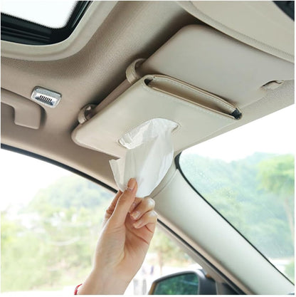 Carstuus Sulfar Car Visor Tissue Holder, Dispenser Hanging Paper Towel Holder Case For Seat Back And Vehicle Side Door, Multi-Use Cover & Truck Decoration Beige