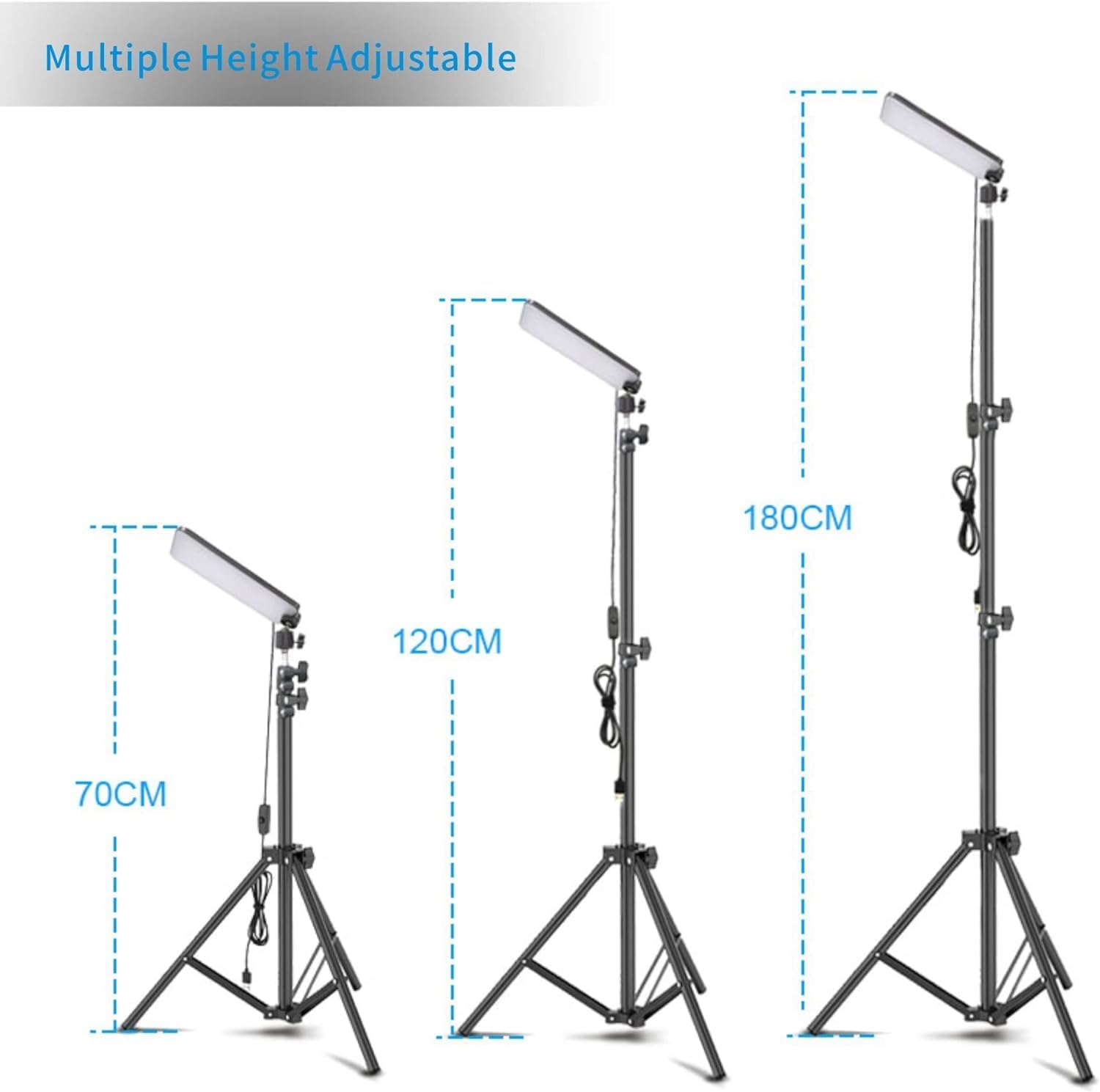 THE WHITE SHOP Portable Camping Lights, Work Lights With Stand,Telescoping Tripod Outdoor Light & Camp Light, Camping Hook Includes