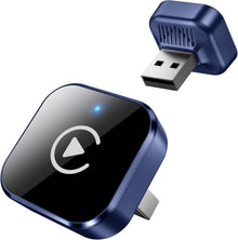 محول لاسلكي ومحول اندرويد اوتو من كاربلاي، ترقية 2026 2 في 1 للتوصيل والتشغيل، دونجل USB/USB-C، يحول سلكي الى لاسلكي للسيارات، اتصال سريع ومستقر، يناسب ايفون واندرويد، ازرق كحلي