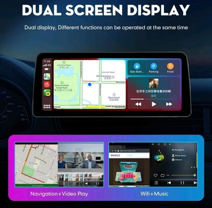 شاشة ستيريو للسيارة مقاس 12.3 انش بنظام اندرويد مقاس 12.3 انش متوافقة مع ابل كاربلاي اندرويد واي فاي لاسلكي دي اس بي اف ام وايه ام وبلوتوث ايه اتش دي مع واجهة سريعة (4+32GB شاشة دائرية كاربلاي)