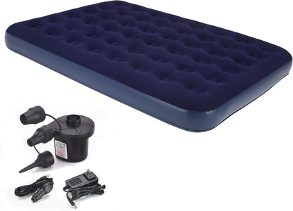 SKY-TOUCH Lightweight Inflatable Air Mattress, Portable Camping Air Bed Comfort Dual-Surface Airbed, Portable Air Bed for Camping, Home & Travel, Flocked Airbed