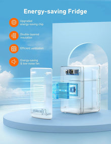 8L Mini Refrigerator, Portable Refrigerator w for Bedroom, Car, Office Desk, Thermoelectric Cooler Warmer Food, Drinks, Skincare, Beauty Makeup AC/DC Small Refrigerator