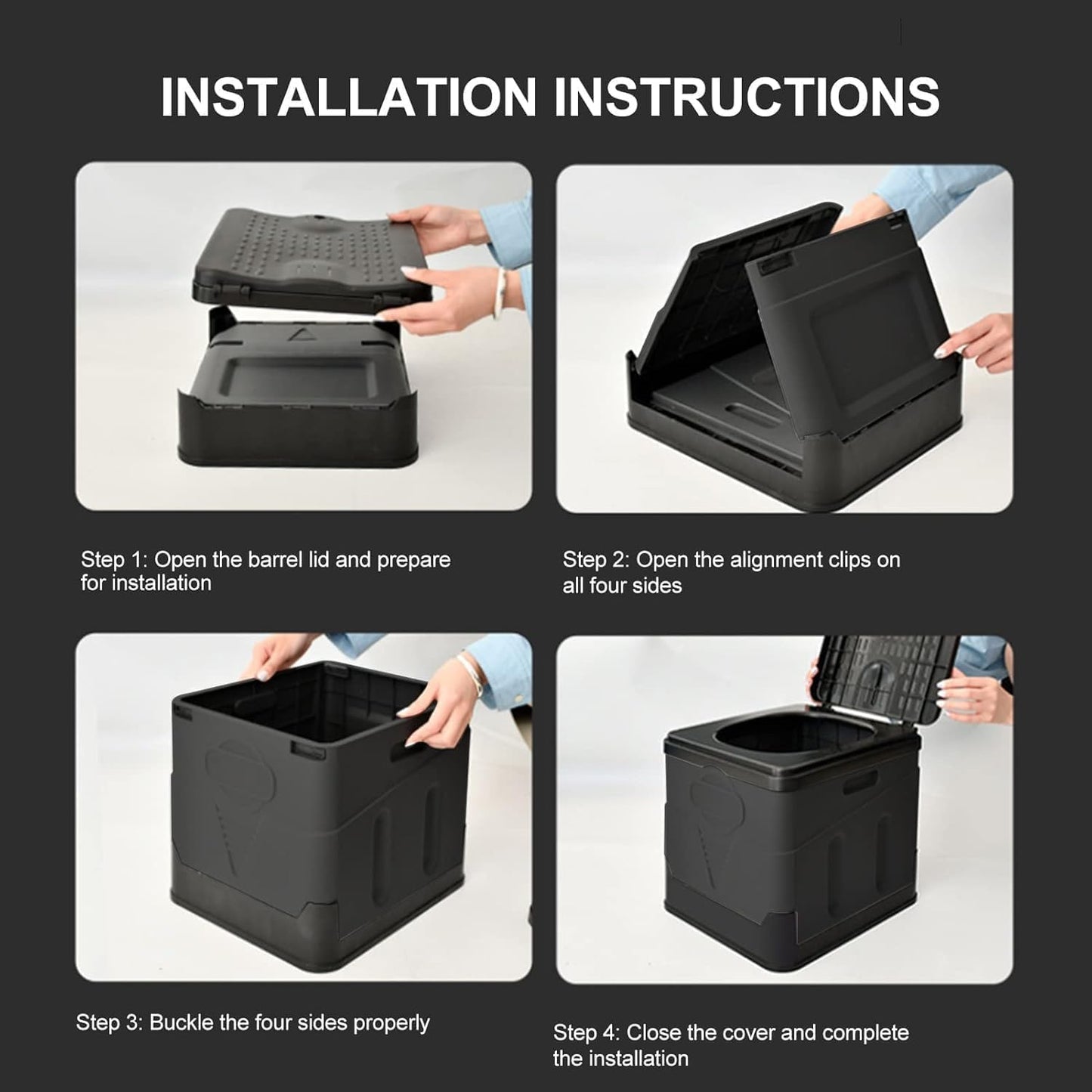 Portable Foldable Car Toilet, Collapsible Camping Porta Potty with Waste Bags& Lid, Outdoor Emergency Commode&Trash Can&Stool for Adults & Kids, Easy Setup for Hiking Fishing Travel Traffic Jams Trips