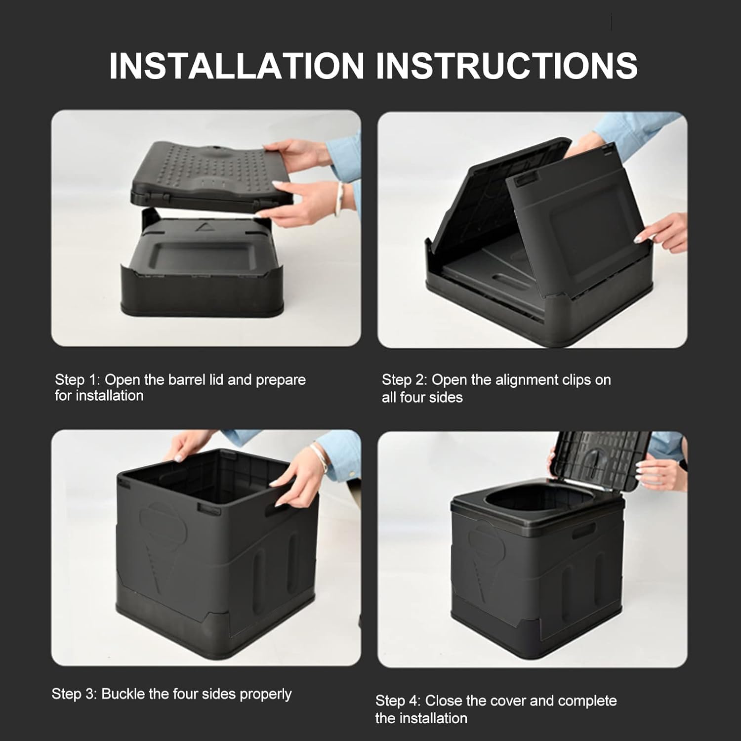 Portable Foldable Car Toilet, Collapsible Camping Porta Potty with Waste Bags& Lid, Outdoor Emergency Commode&Trash Can&Stool for Adults & Kids, Easy Setup for Hiking Fishing Travel Traffic Jams Trips