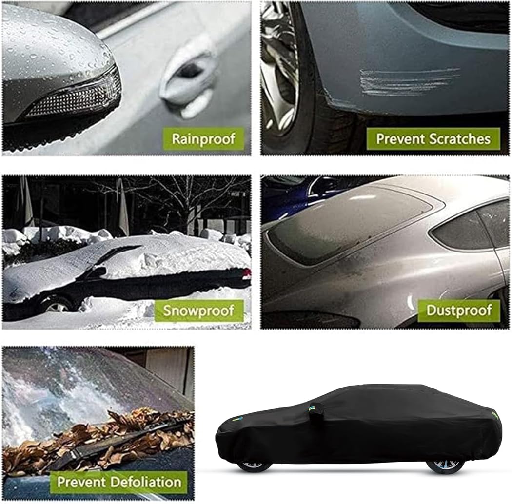 Full Exterior Car Cover Compatible with Ford Mustang – All-Weather Waterproof Windproof Car Cover with Storage Bag – Indoor and Outdoor Protection