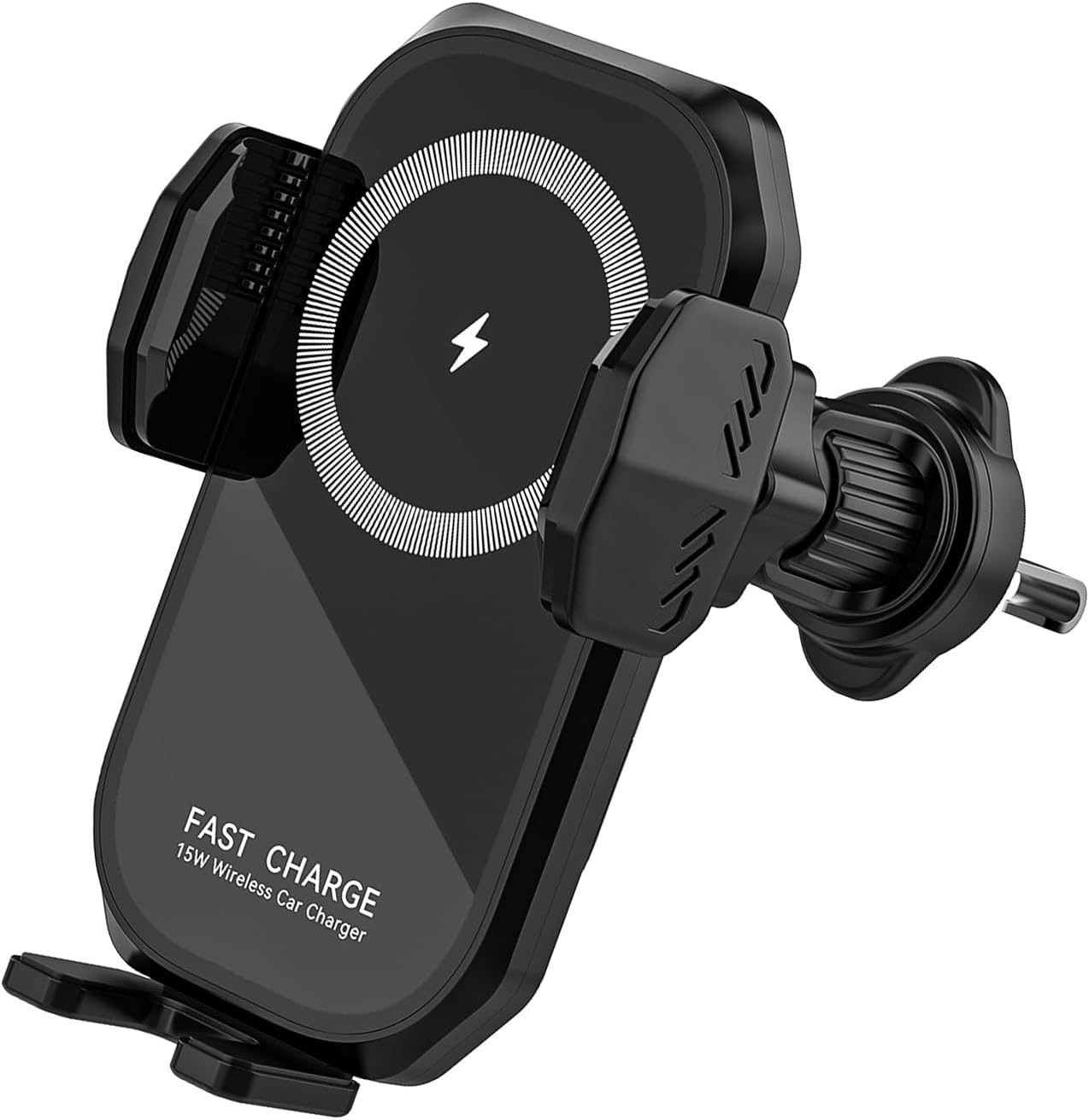 Car Phone Holder,15W Wireless Car Charger for Air Vent,Metal Hook,Touch Auto Lock,Fast Charger,Smart Control,Compatible with iPhone 16 Pro Max 15 14 Samsung Galaxy Xiaomi