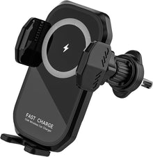 Car Phone Holder,15W Wireless Car Charger for Air Vent,Metal Hook,Touch Auto Lock,Fast Charger,Smart Control,Compatible with iPhone 16 Pro Max 15 14 Samsung Galaxy Xiaomi