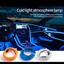 سلفار شريط إضاءة LED نيون لفجوات لوحة السيارة بطول 5 متر، سلك متوهج/ مصباح El Wire، وميض بارد للديكور الداخلي للسيارات، مصباح جو مزخرف مع محول (أزرق ثلجي)