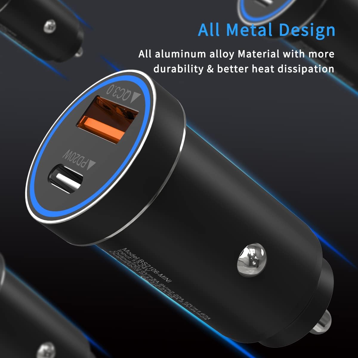 USB C Car Charger, 38W Fast USB Car Charger Adapter PD&QC 3.0 Dual Port for IPhone 13 12 11 Pro Max X XR XS 8, 20/10 S21/20/10 Google Pixel and More