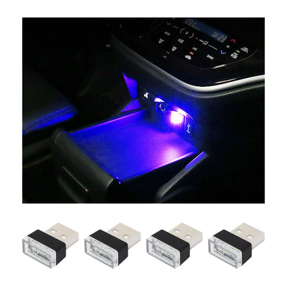 أوغيني 6 قطع مصباح LED USB للسيارة والاماكن الداخلية باضواء احادية اللون، مصباح USB مزود بالفضاء اللوني RGB لتوفير اضاءة ليلية مزخرفة، مجموعة إضاءة محيطة داخلية محمولة للسيارات، اكسسوارات داخلية