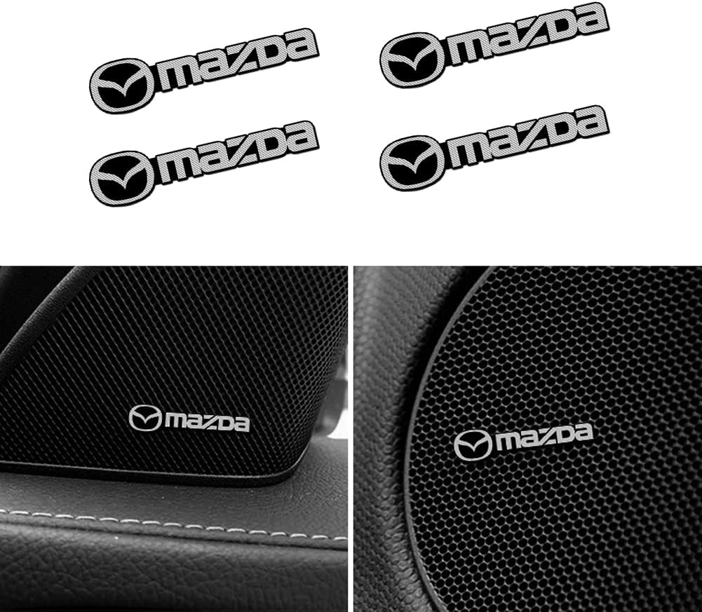 Duoles 4PCS/Set Aluminum Alloy 3D Car Speaker Audio Speaker Badge Emblem Decoration Sticker Auto Interior Accessories Trim for Mazda 3 6 CX-3 CX-5 CX-9 MX-5 Etc. (for Mazda)