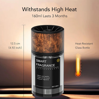 Smart Car Air Freshener Diffuser - Waterless Diffusers for Essential Oils, Ultrasonic Mist Auto On/Off, 3 Adjustable Modes, 160 ML Long Lasting 3 Months, Luxury Natural Cologne for Car, Office